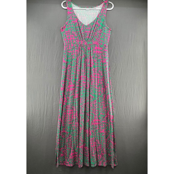Boden Dresses & Skirts - Boden Pink Green Floral Jersey Maxi Dress Empire Waist WH605 Womens US 12R